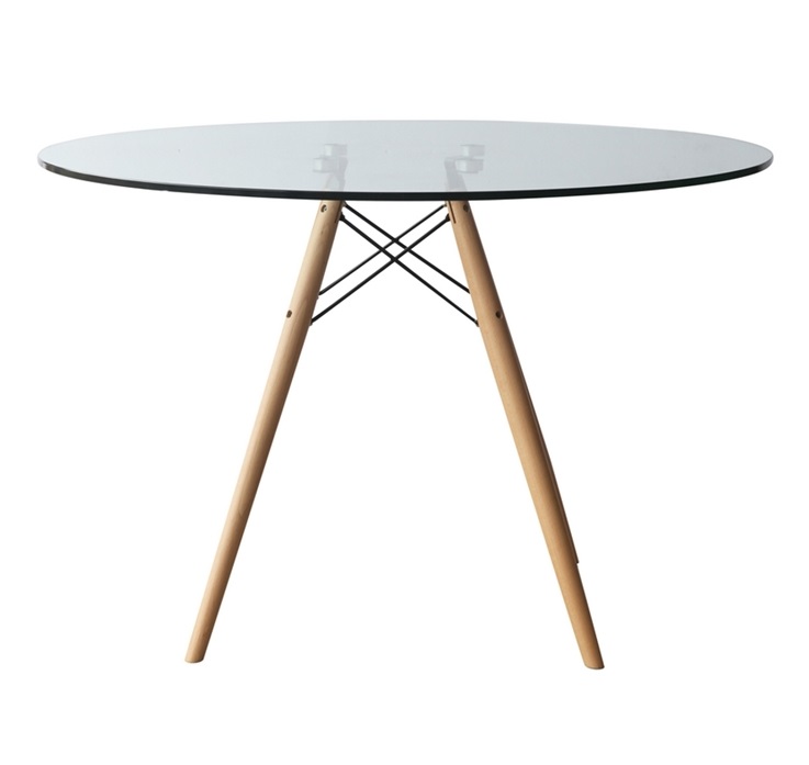 DSW TABLE D700 x 720mm Glass, Wooden base Price: 1.700.000 VND