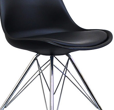 I-DSR Chair (540x465x805) mm Plastic with cushion, metal legs (Black legs and white legs) Price: 840.000 VND