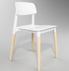 PLC Plastic Chair 460 × 460 × 760 mm Plastic, wood legs . Price: 1.590.000 VND